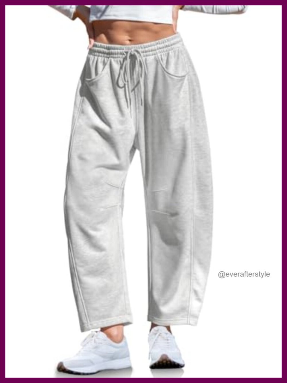 Womens Barrel Sweatpants Wide Leg Loose Casual Lounge Pants with Pockets
